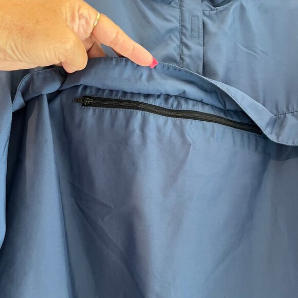 Gap Blue Rain/Windbreaker Jacket, 4 Pockets, 3/4 Velcro Neck Opening, Size XL - Picture 2 of 15